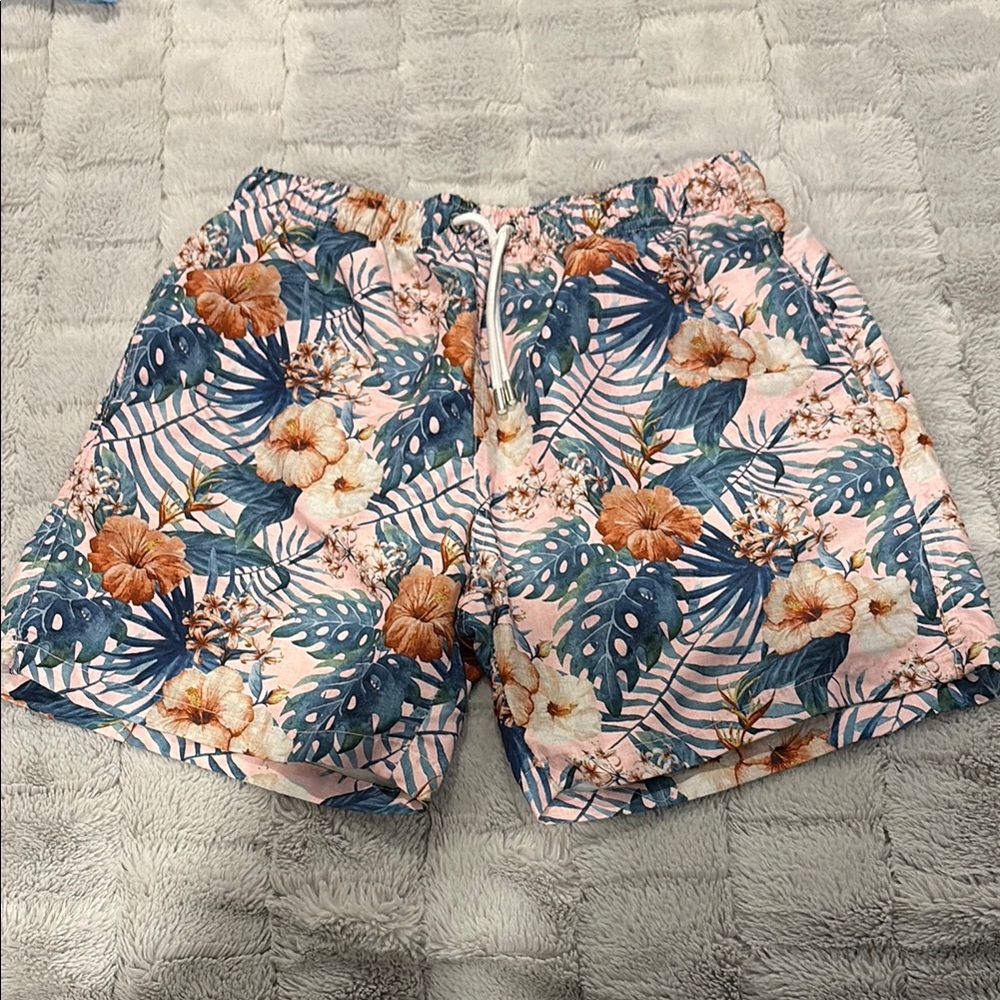 Floral Print Men's Swim Shorts